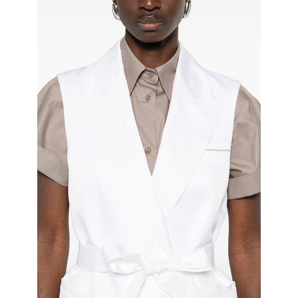 Peserico White Jackets - Waistcoat & Gilets Women PESERICO