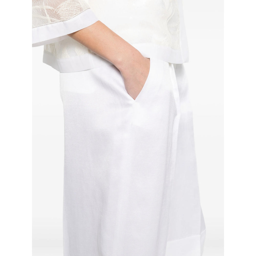 Peserico White Shorts - Knee-Length Shorts Women
