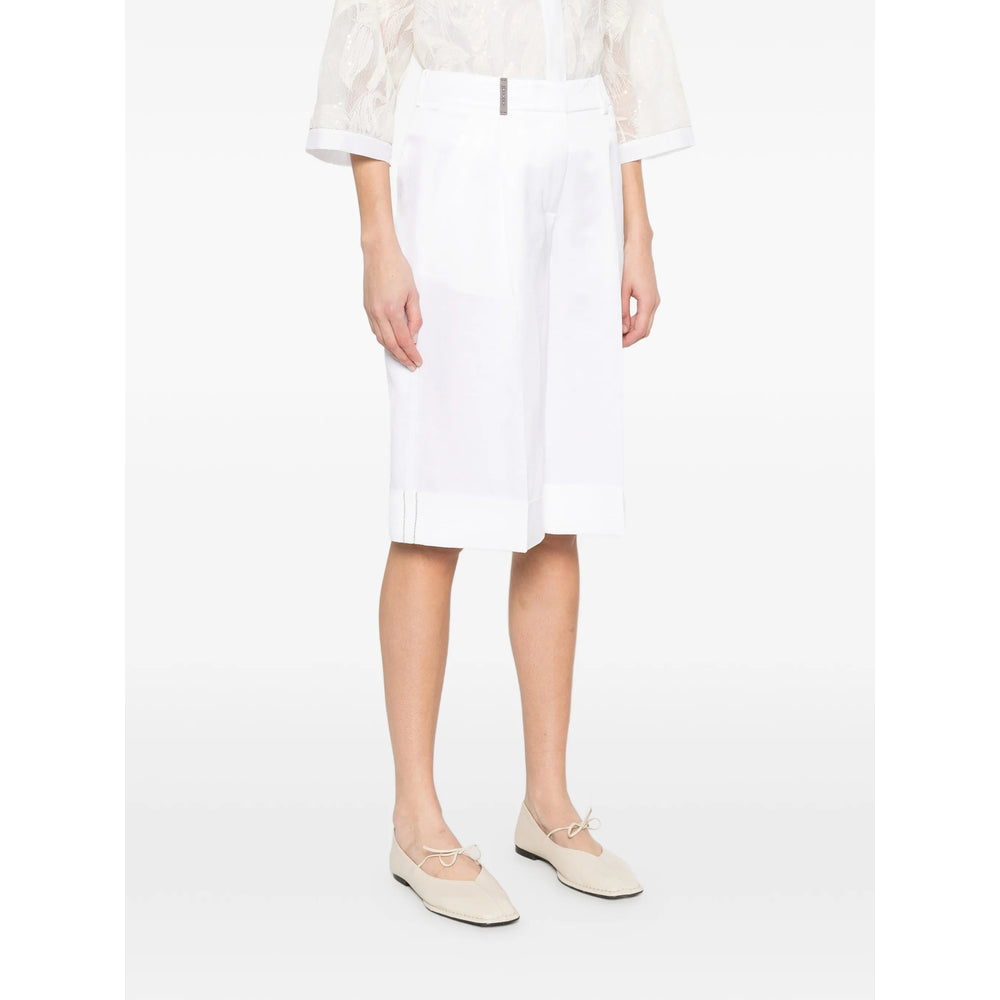 Peserico White Shorts - Knee-Length Shorts Women