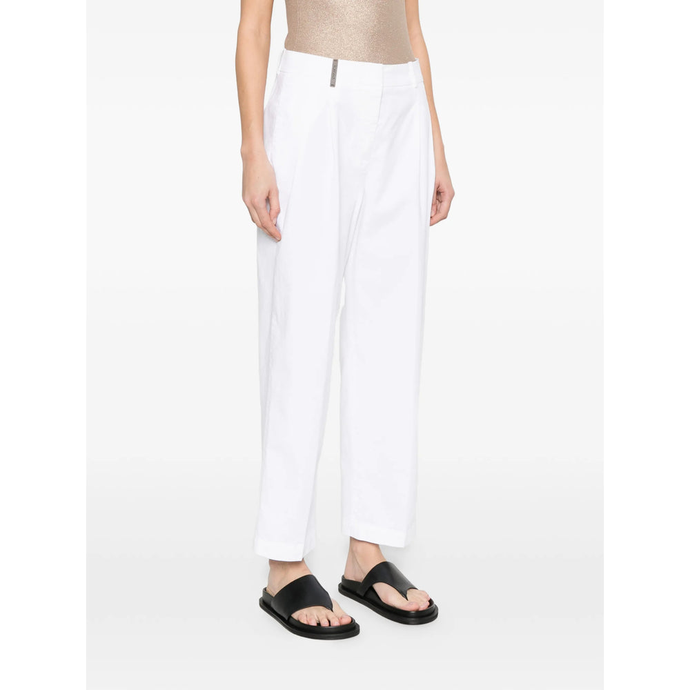 Peserico White Trousers - Tapered Trousers Women PESERICO