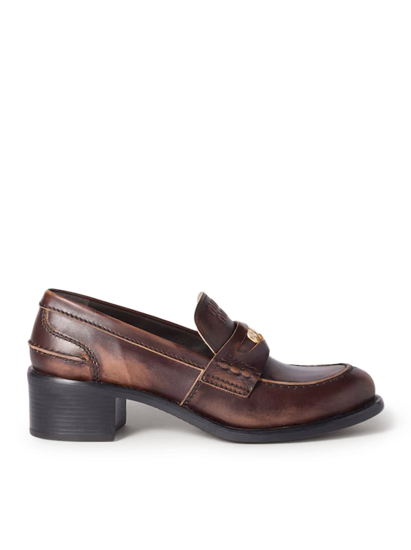 Miu Miu Women Deco Calfskin Loafers MIU MIU