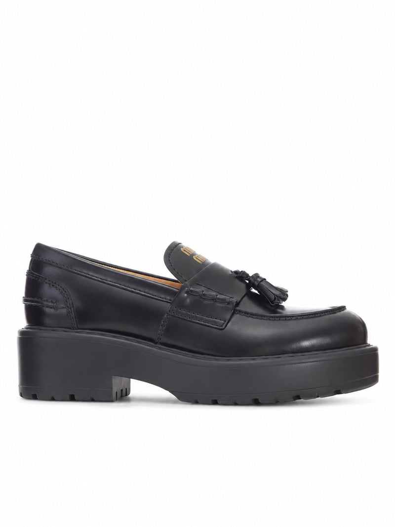 Miu Miu Women Smooth Leather Loafers With Tassels MIU MIU