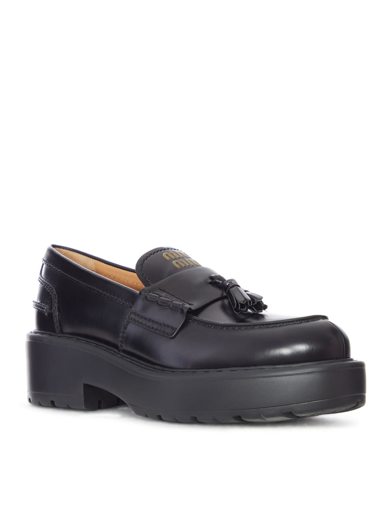 Miu Miu Women Smooth Leather Loafers With Tassels MIU MIU