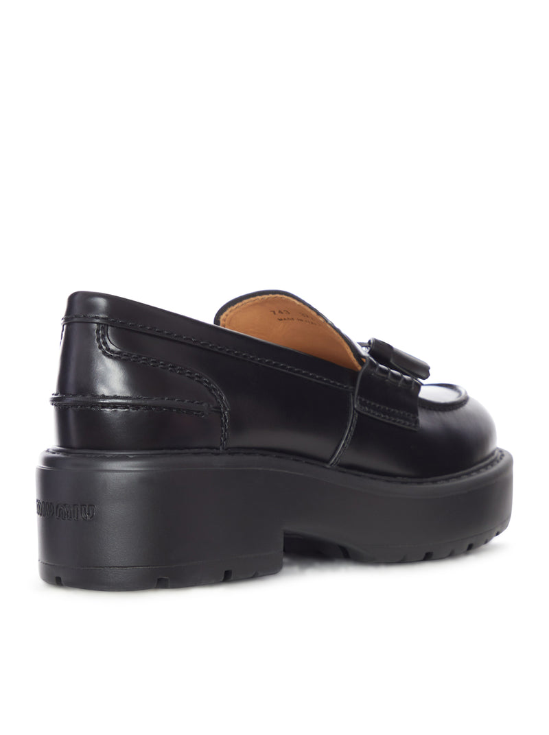 Miu Miu Women Smooth Leather Loafers With Tassels MIU MIU