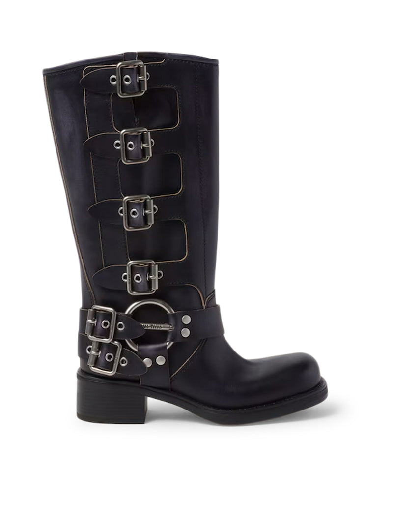 Miu Miu Women Leather Boots MIU MIU