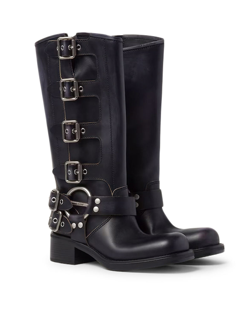 Miu Miu Women Leather Boots MIU MIU