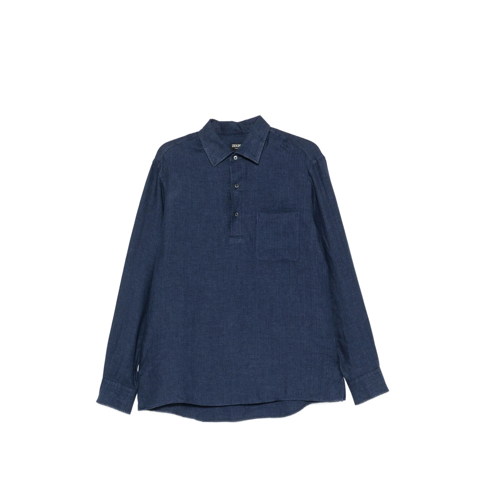 Zegna Blue Polo Shirts Men ZEGNA