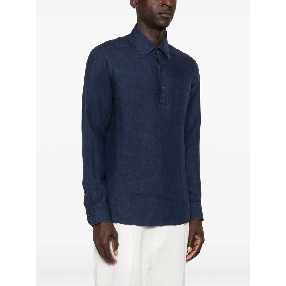 Zegna Blue Polo Shirts Men ZEGNA