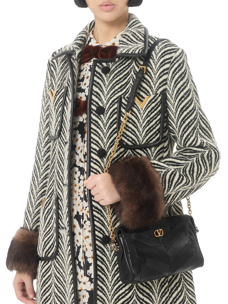 Valentino Garavani Women Valentino Garavani Panthea Small Chevron Nappa Shoulder Bag VALENTINO GARAVANI