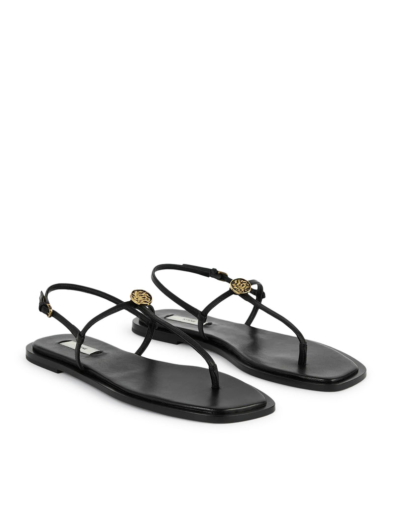 Toteme Women T-Strap Leather Sandals TOTEME