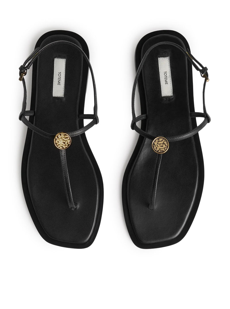 Toteme Women T-Strap Leather Sandals TOTEME