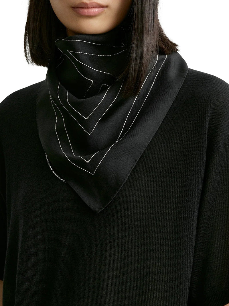 Toteme Women Silk Scarf With Monogram Embroidery TOTEME