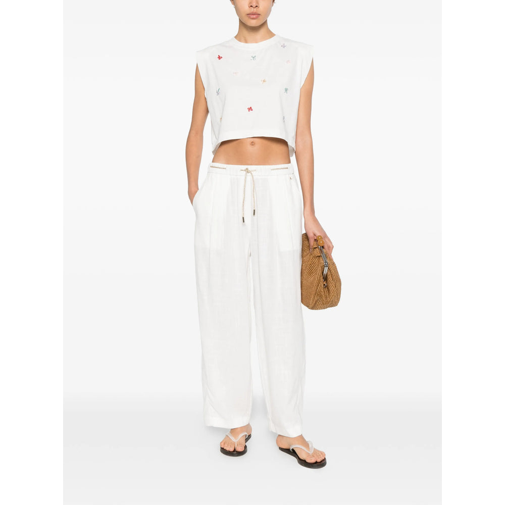 Herno White Trousers - Straight Trousers Women HERNO