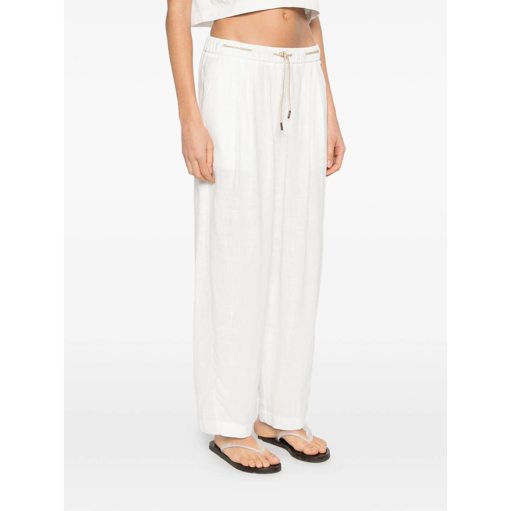Herno White Trousers - Straight Trousers Women HERNO
