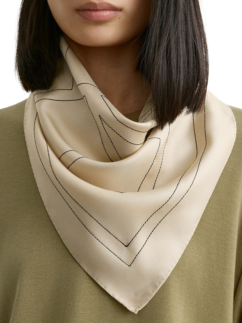 Toteme Women Silk Scarf With Monogram Embroidery TOTEME