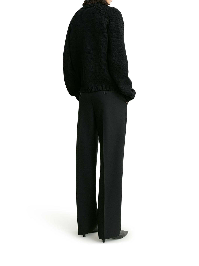 Toteme Women Black Cotton Cardigan With Hammered-Effect Buttons TOTEME