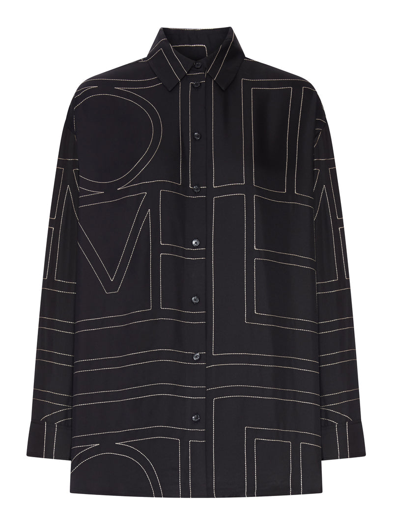Toteme Women Silk Shirt With Monogram Embroidery TOTEME