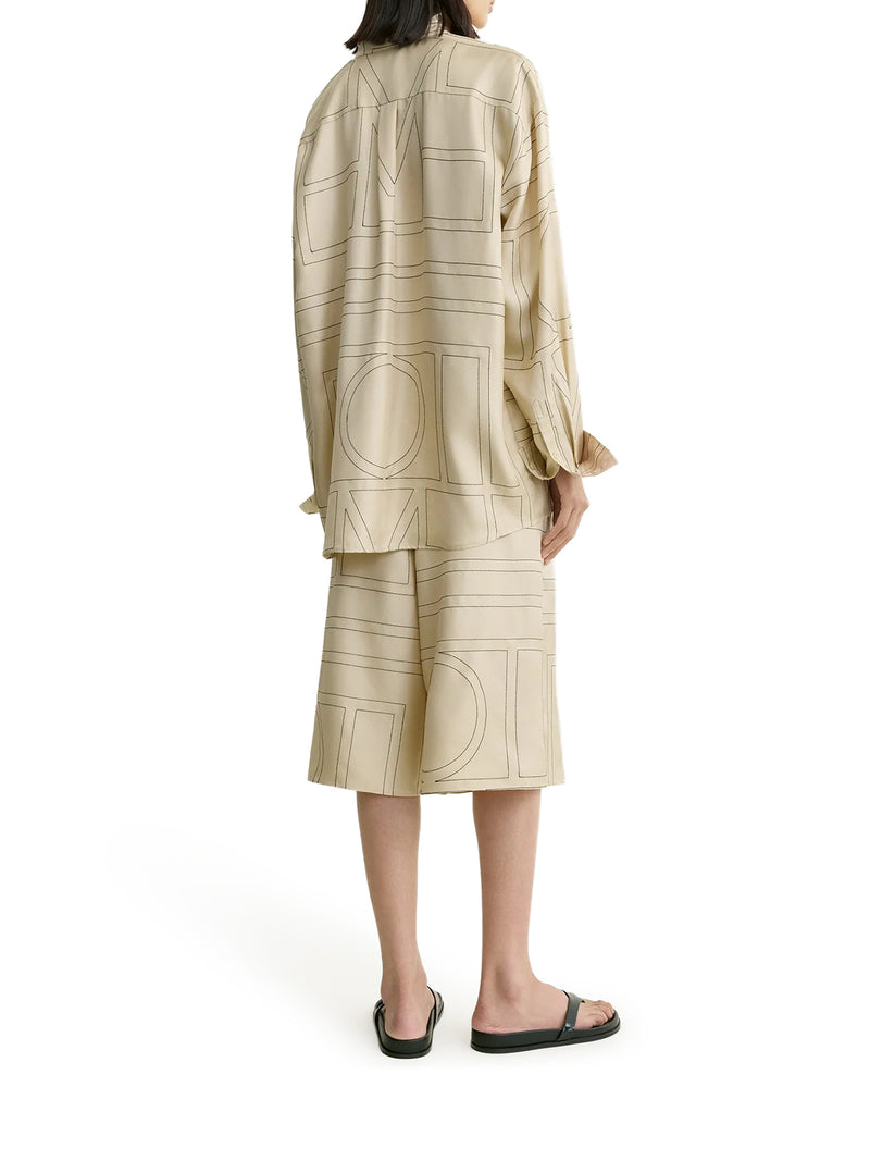 Toteme Women Silk Shirt With Monogram Embroidery TOTEME