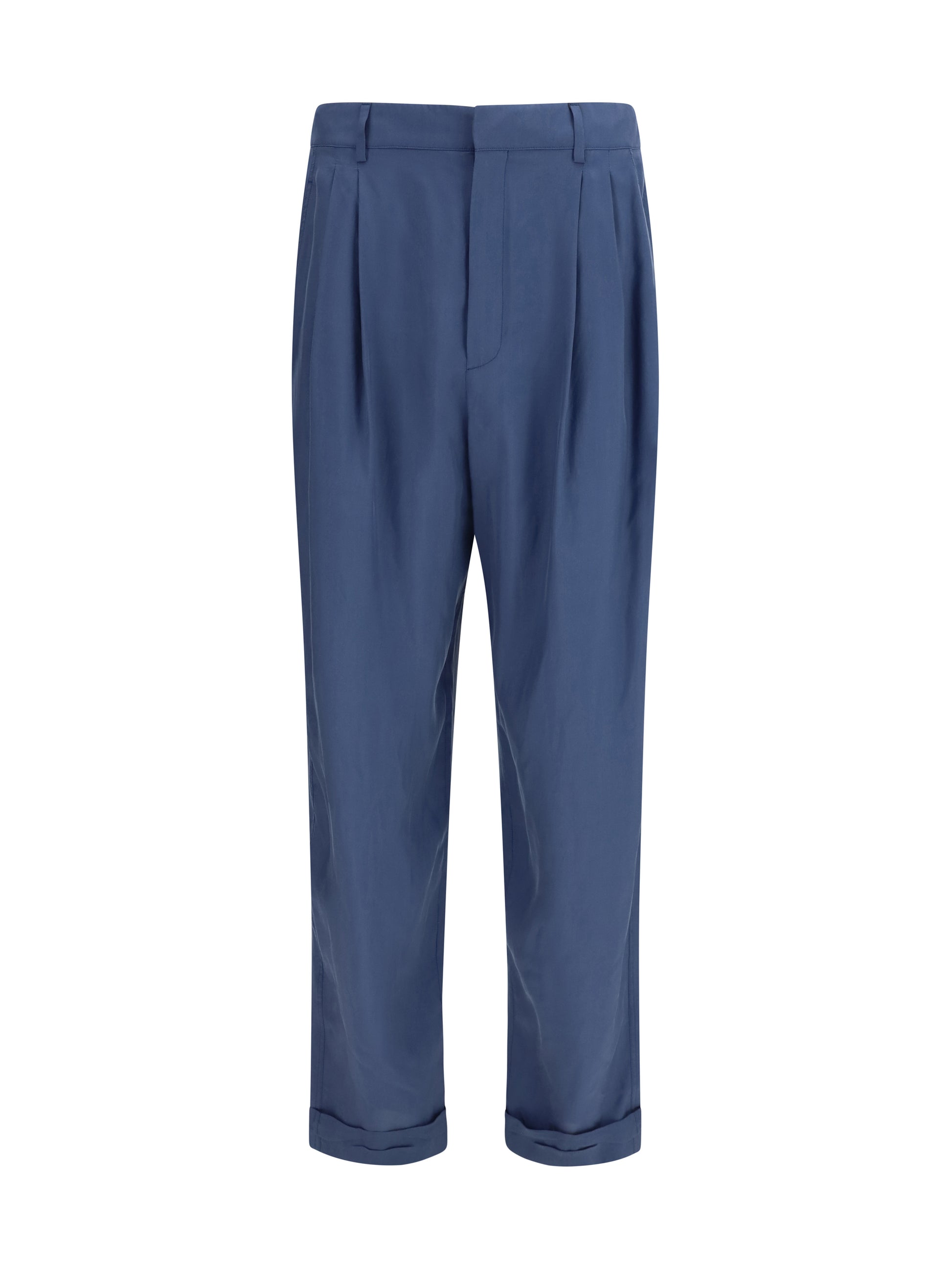 Saint Laurent Men Tailored Pants With Habutai Silk Belt SAINT LAURENT