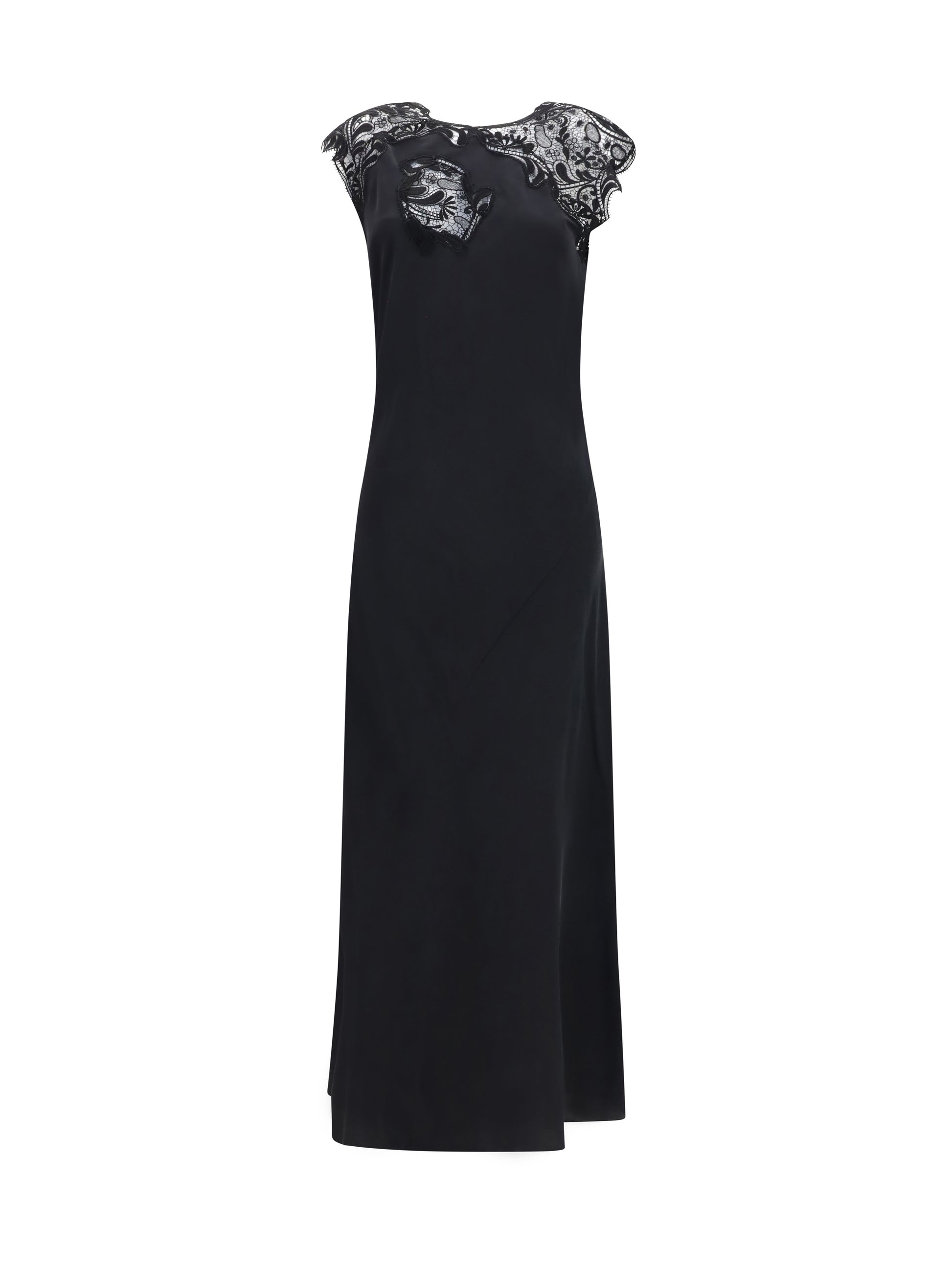 Ferragamo Women Silk Dress With Lace FERRAGAMO