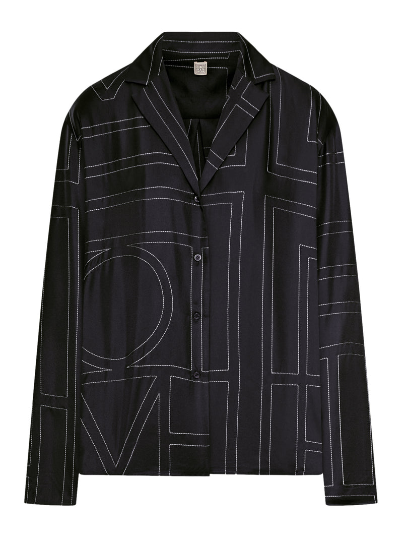 Toteme Women Silk Shirt With Monogram Embroidery TOTEME