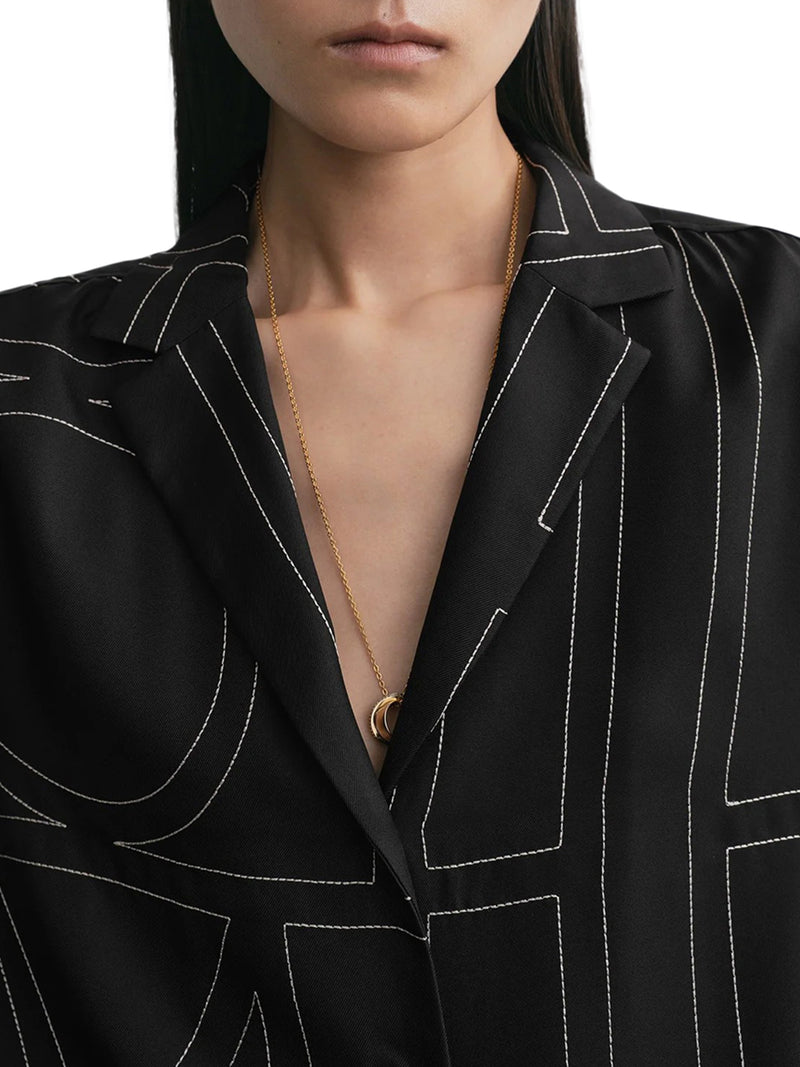 Toteme Women Silk Shirt With Monogram Embroidery TOTEME