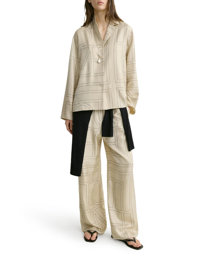 Toteme Women Silk Shirt With Monogram Embroidery TOTEME