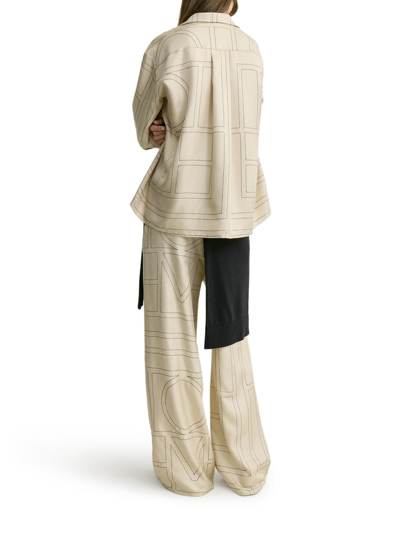 Toteme Women Silk Shirt With Monogram Embroidery TOTEME