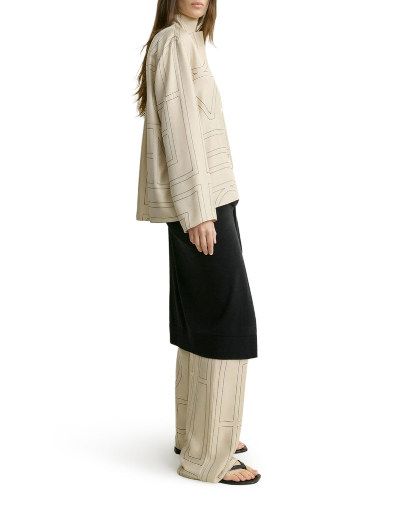 Toteme Women Silk Shirt With Monogram Embroidery TOTEME