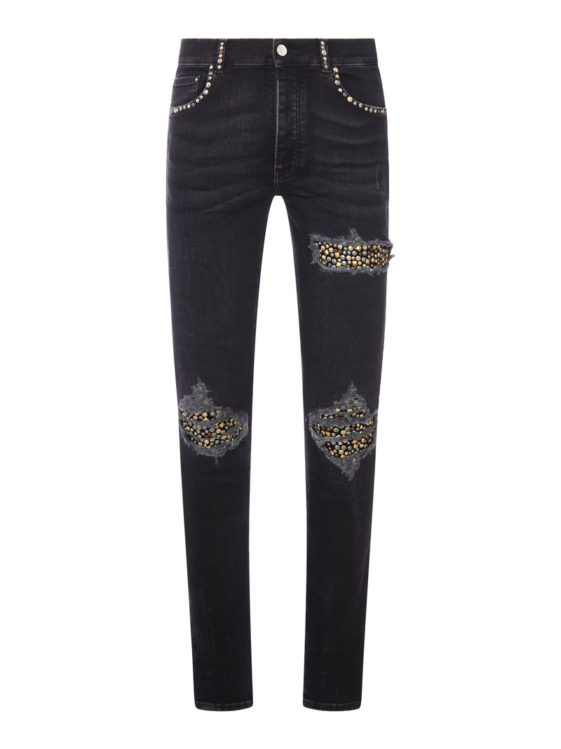 Amiri Men Skinny Jeans With Studs And Destroy Details AMIRI