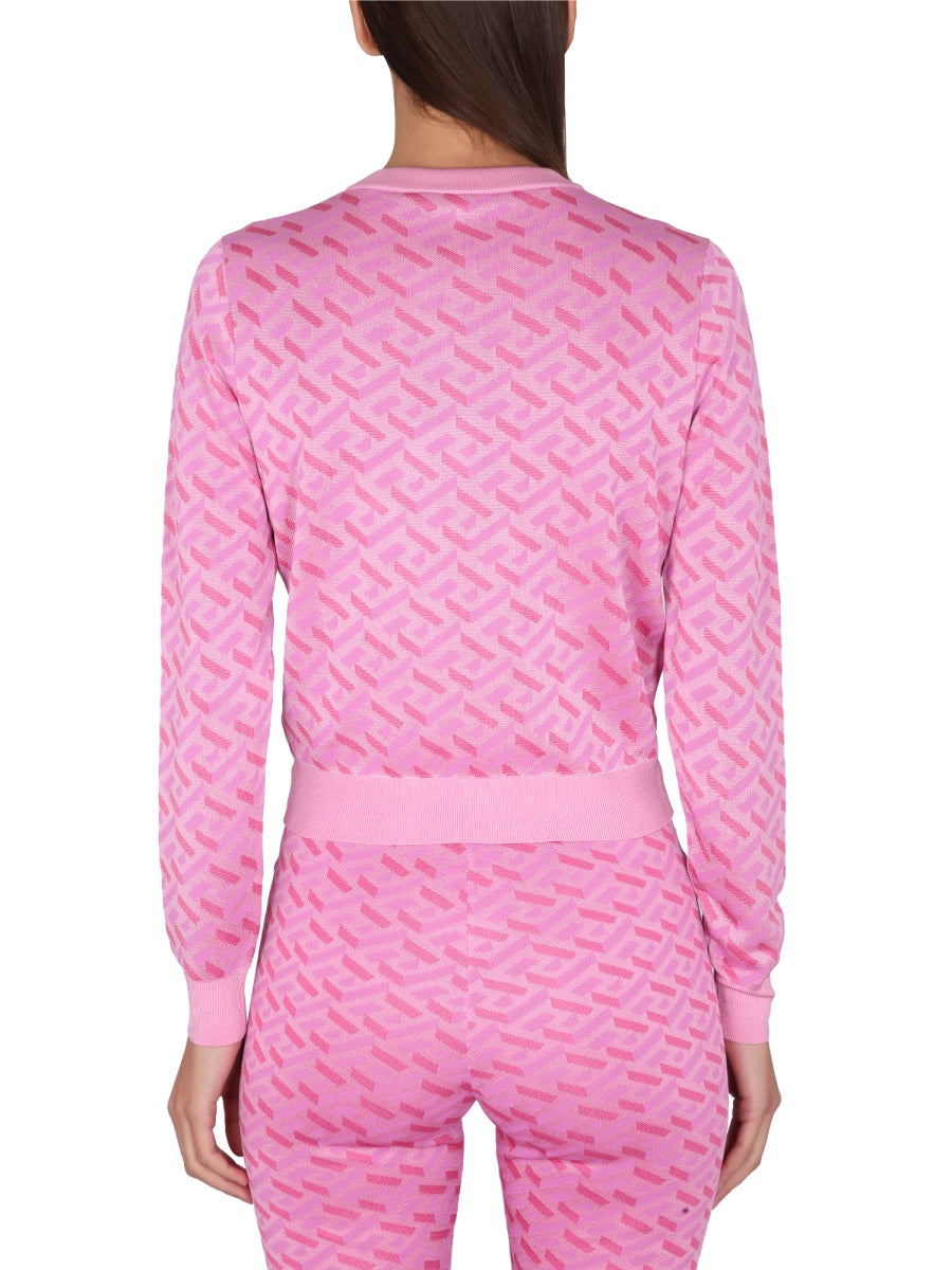 Versace Women Jacquard Cardigan La Greca VERSACE