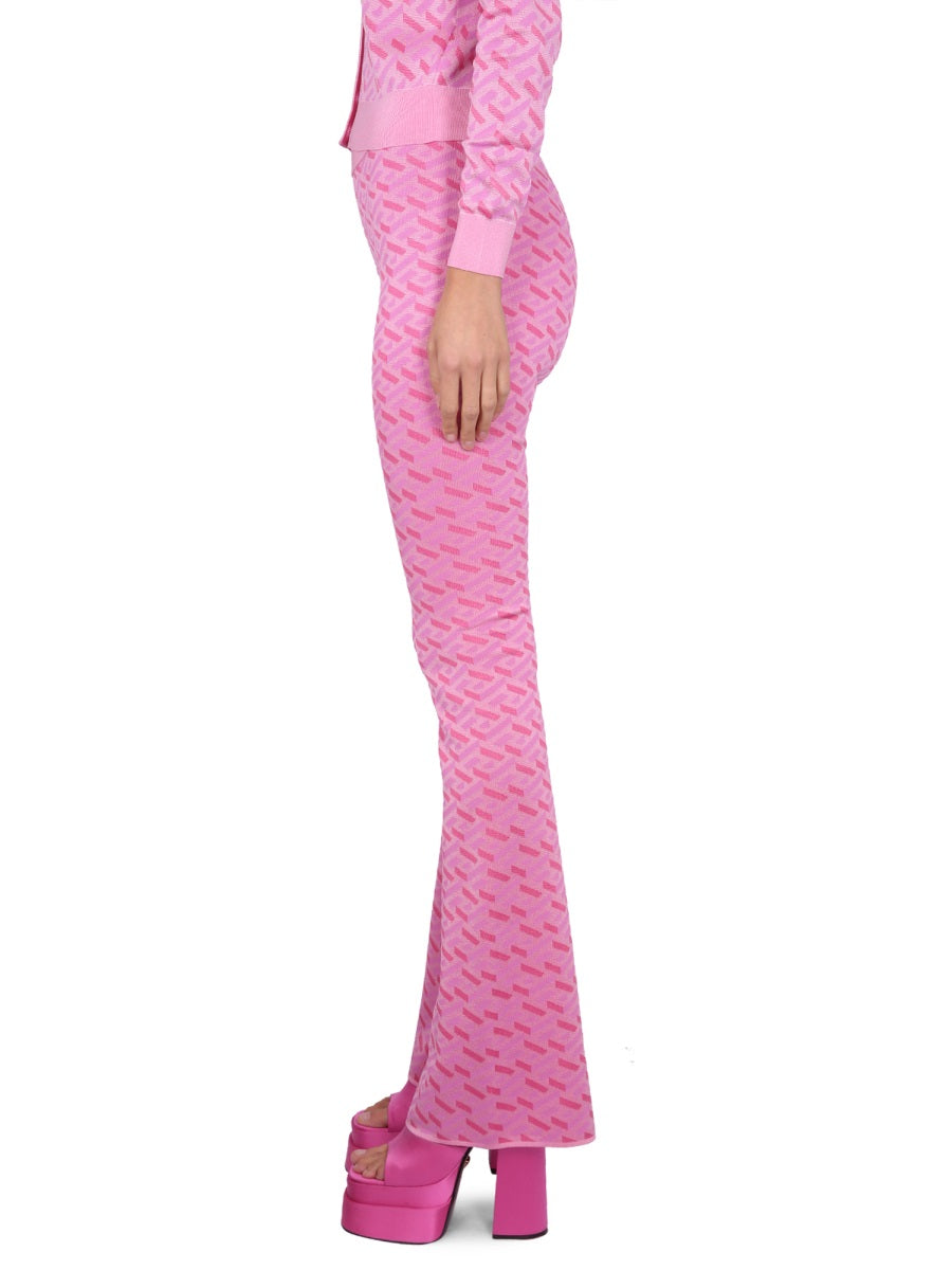 Versace Women Jacquard Pants With Greek Print VERSACE
