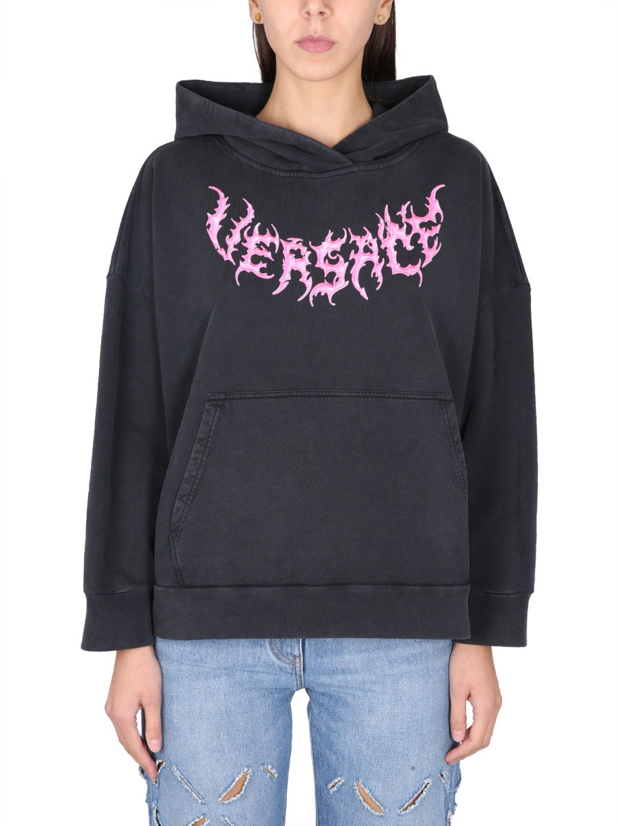 Versace Women Hooded Sweatshirt With Logo VERSACE