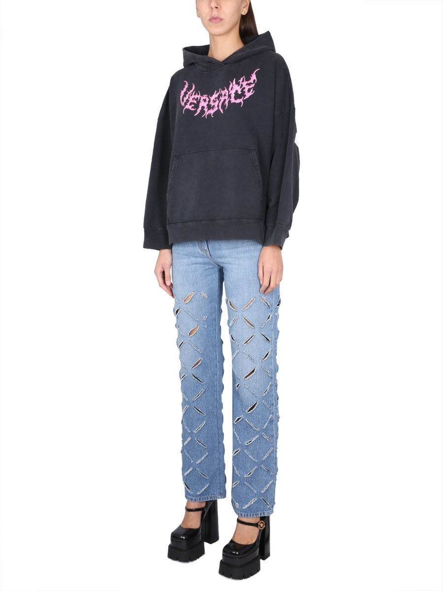 Versace Women Hooded Sweatshirt With Logo VERSACE