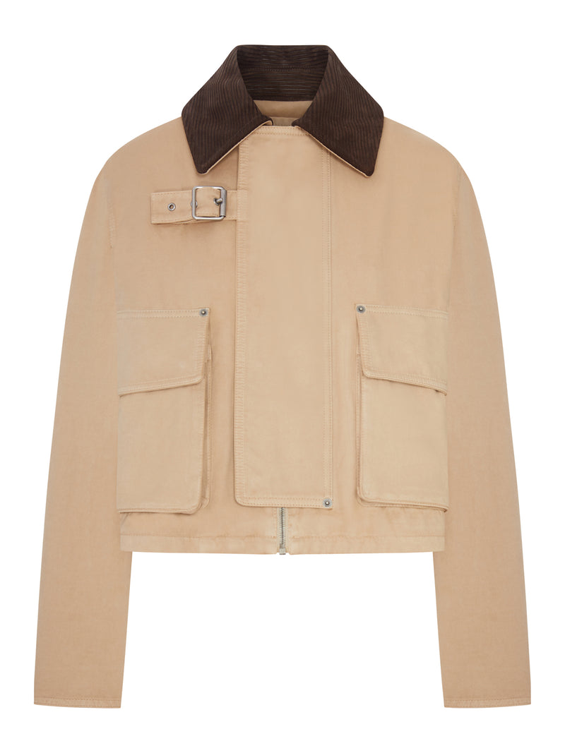 Loewe Women Cotton Parka With A Corduroy-Effect Suede Collar LOEWE
