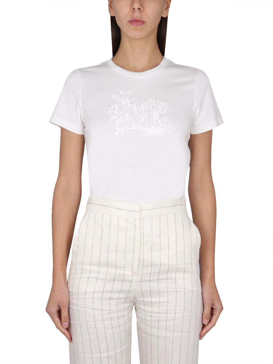 Max Mara Women T-Shirt With Logo Embroidery MAX MARA