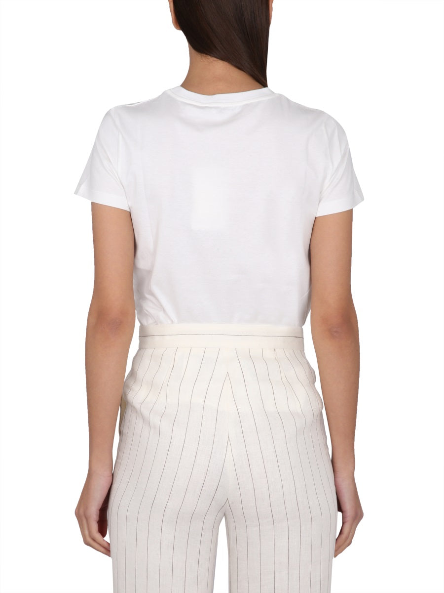 Max Mara Women T-Shirt With Logo Embroidery MAX MARA