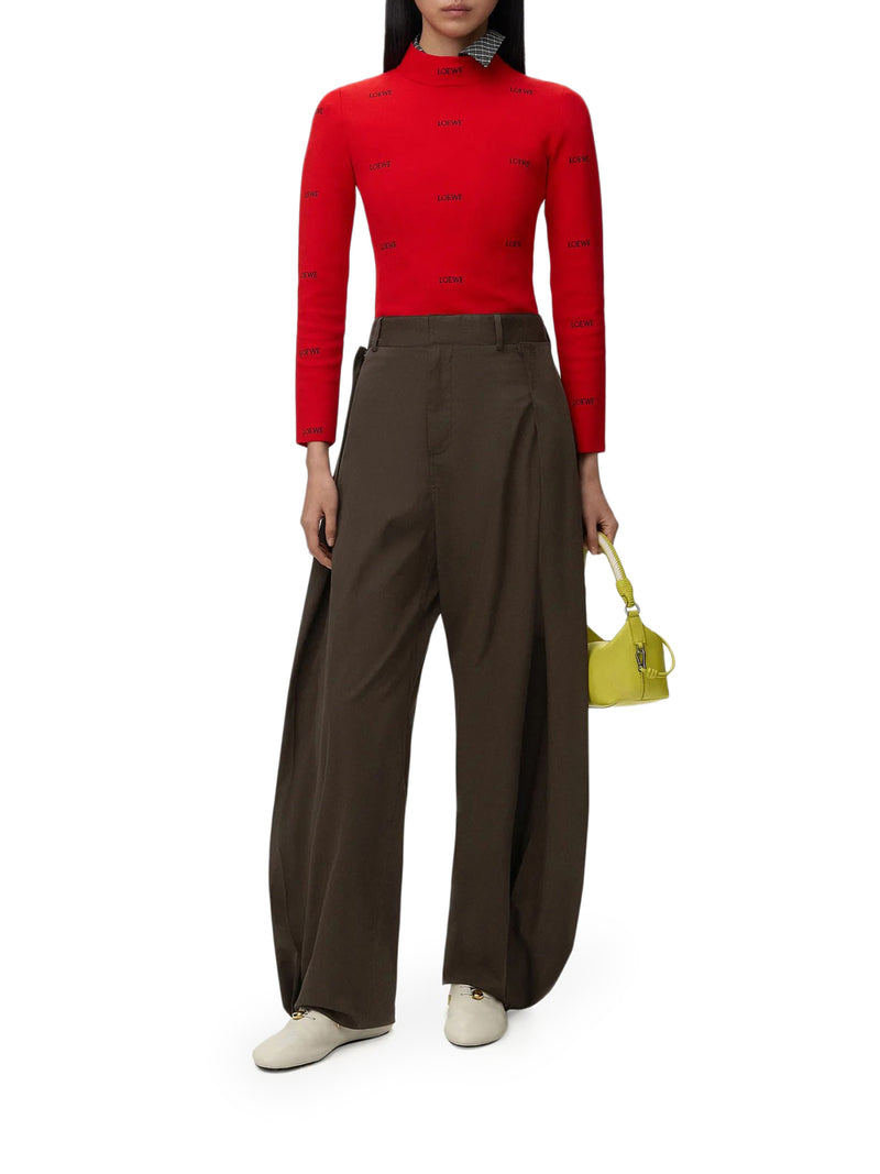 Loewe Women Lightweight Cotton And Silk Gabardine Trousers LOEWE