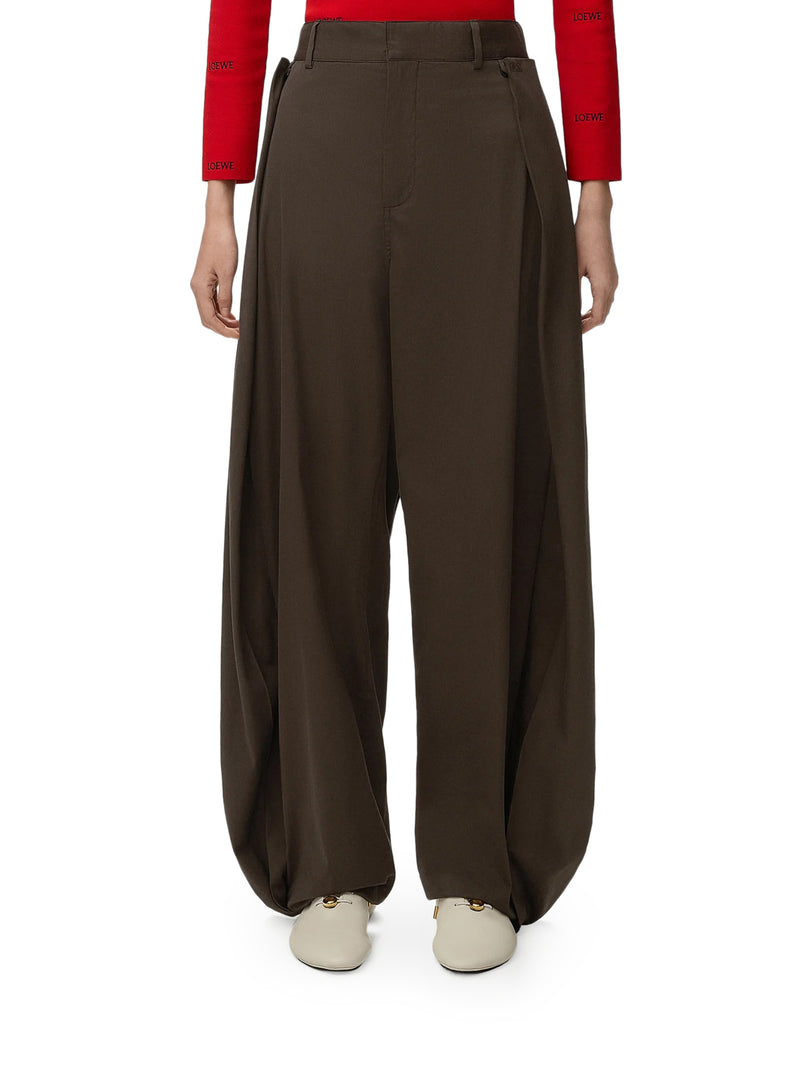 Loewe Women Lightweight Cotton And Silk Gabardine Trousers LOEWE
