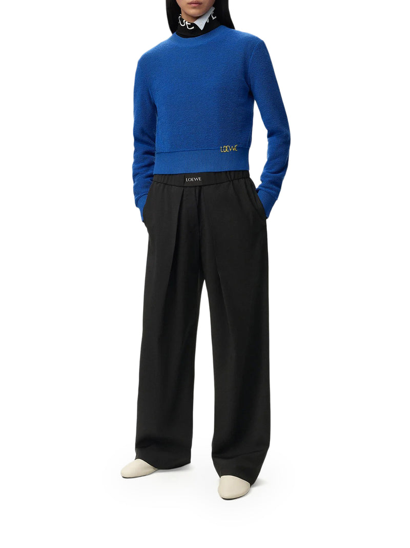 Loewe Women Loewe Tailored Wool Trousers With Jacquard Elasticated Waist LOEWE