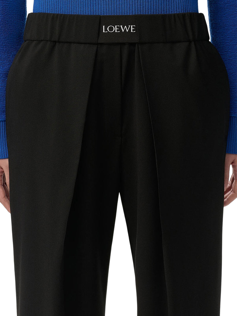 Loewe Women Loewe Tailored Wool Trousers With Jacquard Elasticated Waist LOEWE