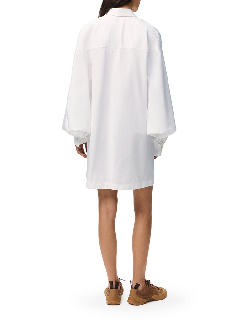 Loewe Women Lightweight Cotton Poplin Dress With Bat Sleeves LOEWE