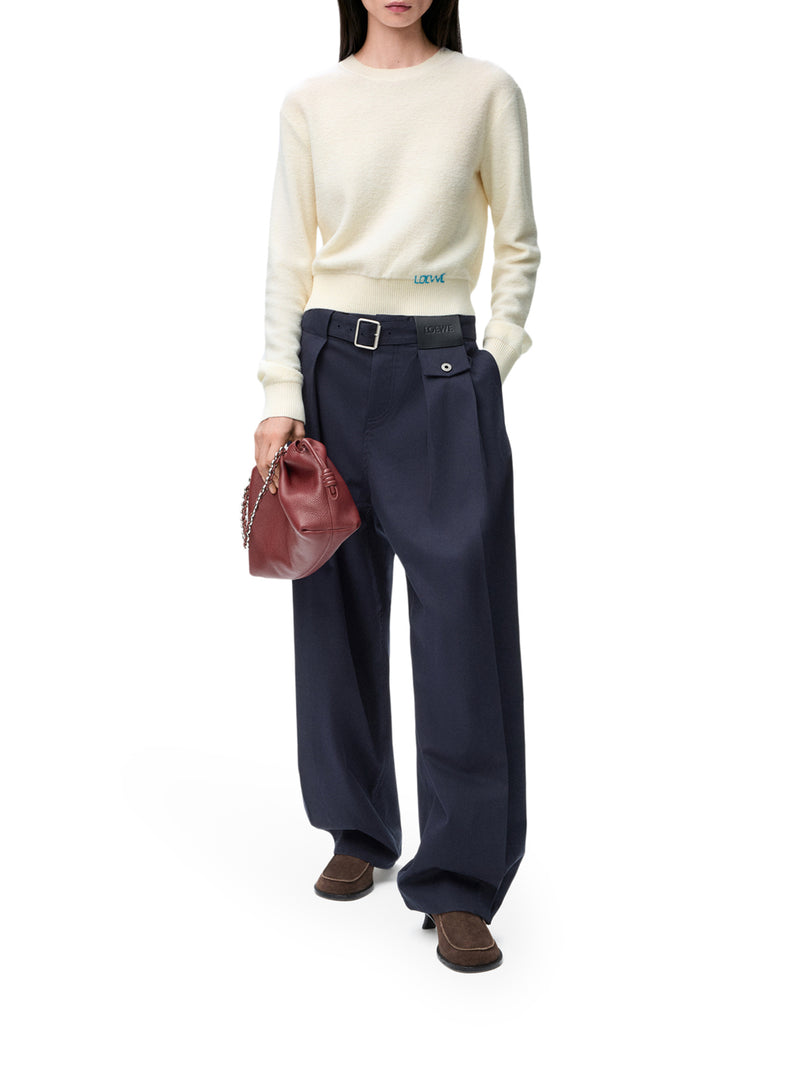 Loewe Women Wool Sweater With Hand-Embroidered Loewe Detail Applied To The Hem LOEWE