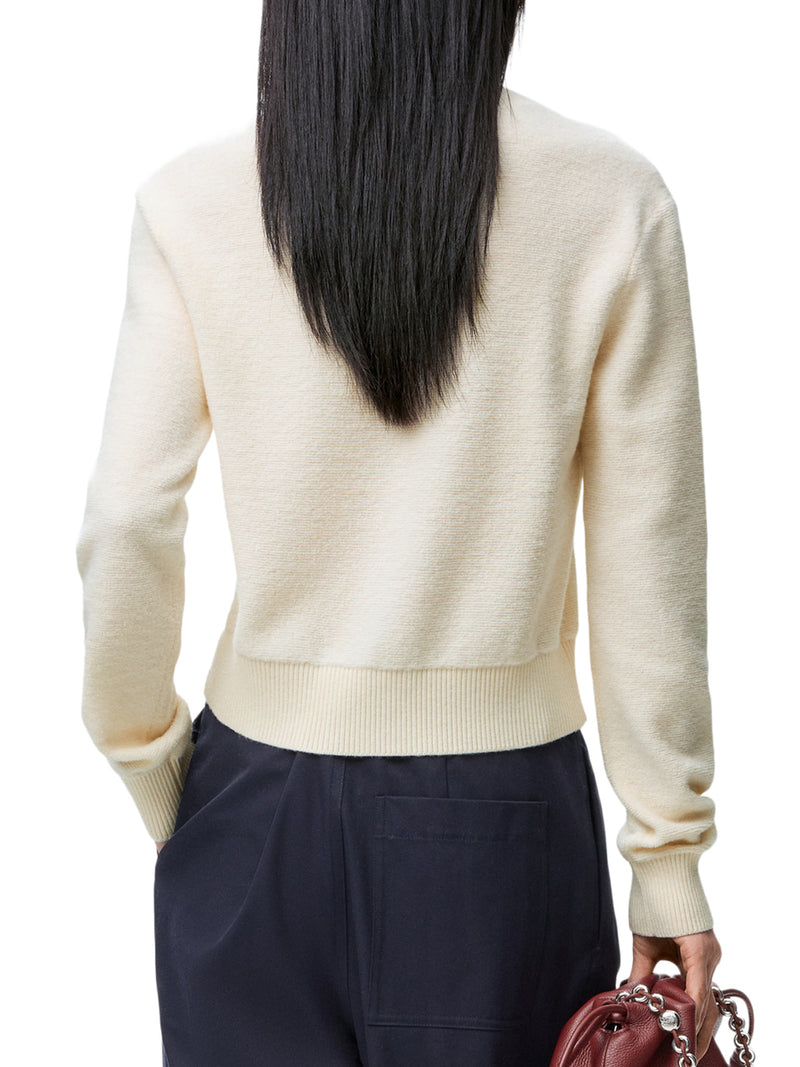 Loewe Women Wool Sweater With Hand-Embroidered Loewe Detail Applied To The Hem LOEWE