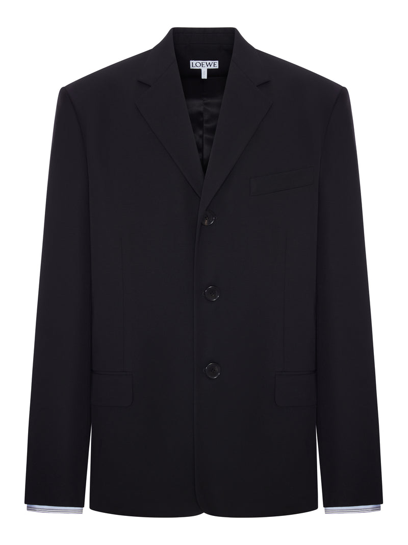 Loewe Men Sartorial Wool Jacket With Contrasting Double-Layer Cuffs LOEWE