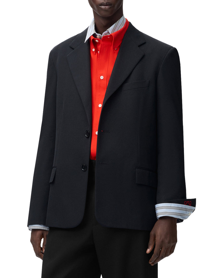 Loewe Men Sartorial Wool Jacket With Contrasting Double-Layer Cuffs LOEWE