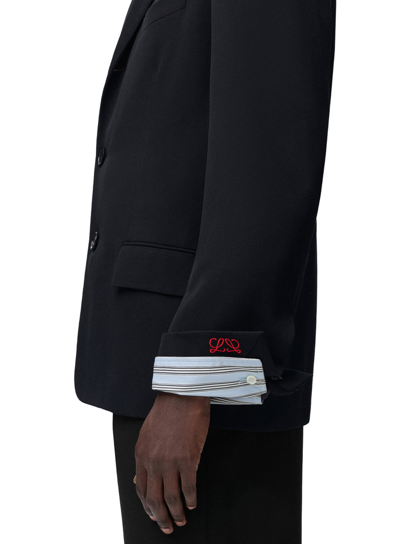 Loewe Men Sartorial Wool Jacket With Contrasting Double-Layer Cuffs LOEWE