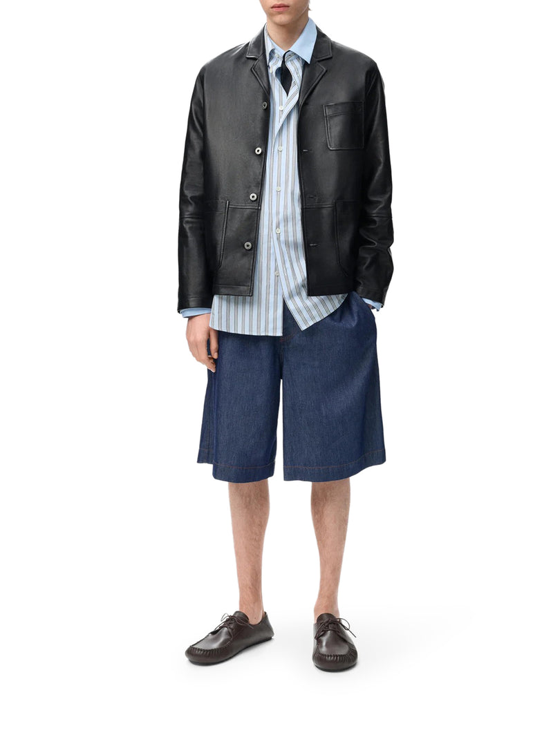 Loewe Men Lightweight Cotton Chambray Shorts LOEWE