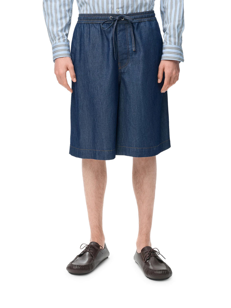 Loewe Men Lightweight Cotton Chambray Shorts LOEWE