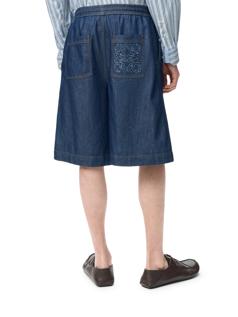 Loewe Men Lightweight Cotton Chambray Shorts LOEWE